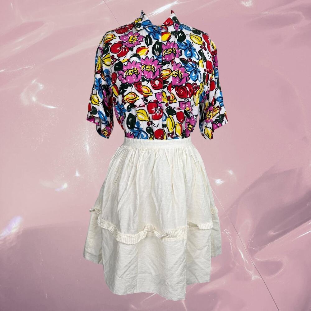 Vintage Y2K whimsy cottage core button up blouse shirt top